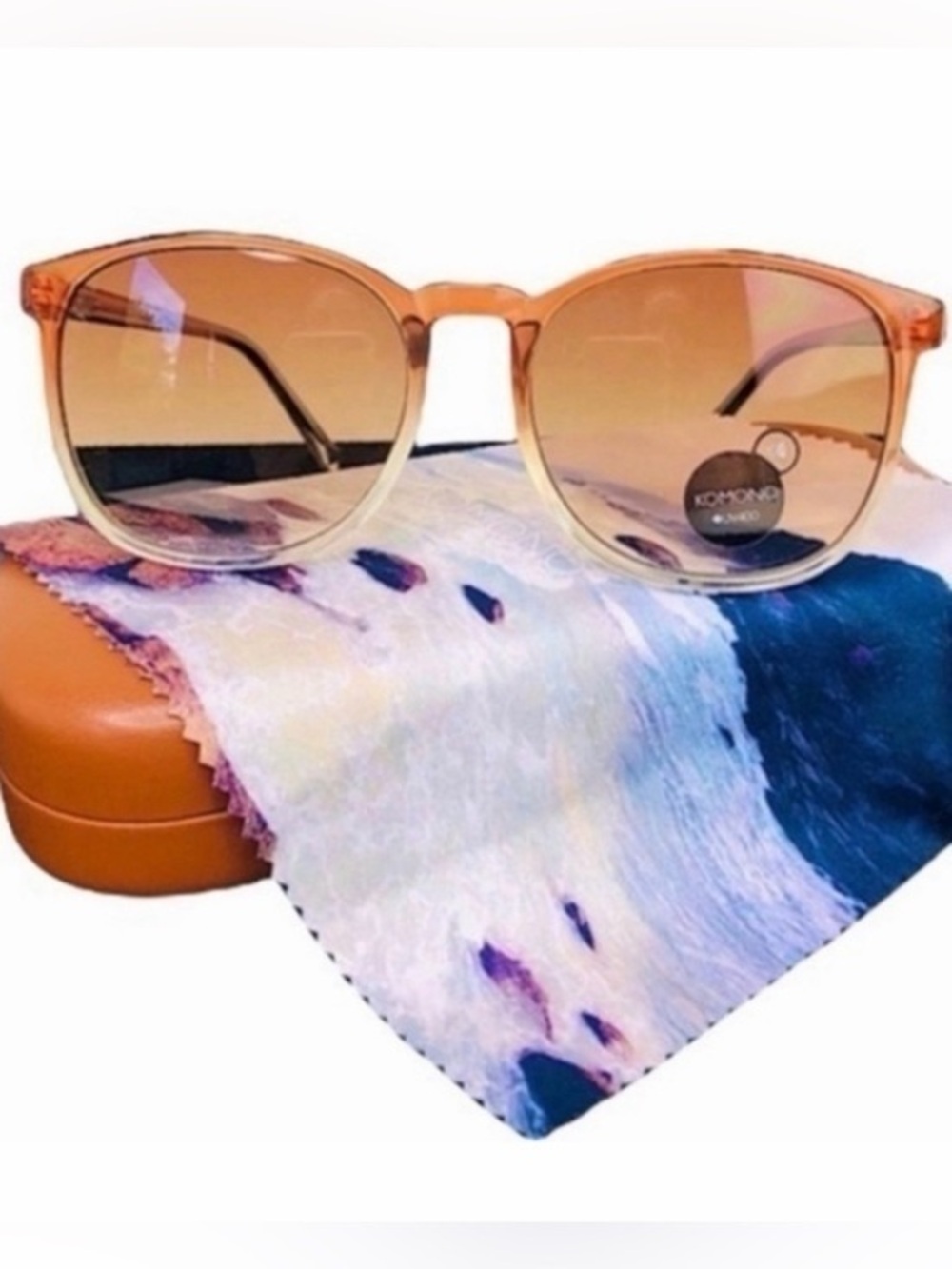 KOMONO sunglasses NEW Urkel Gradient Peach  Ombre Orange clear